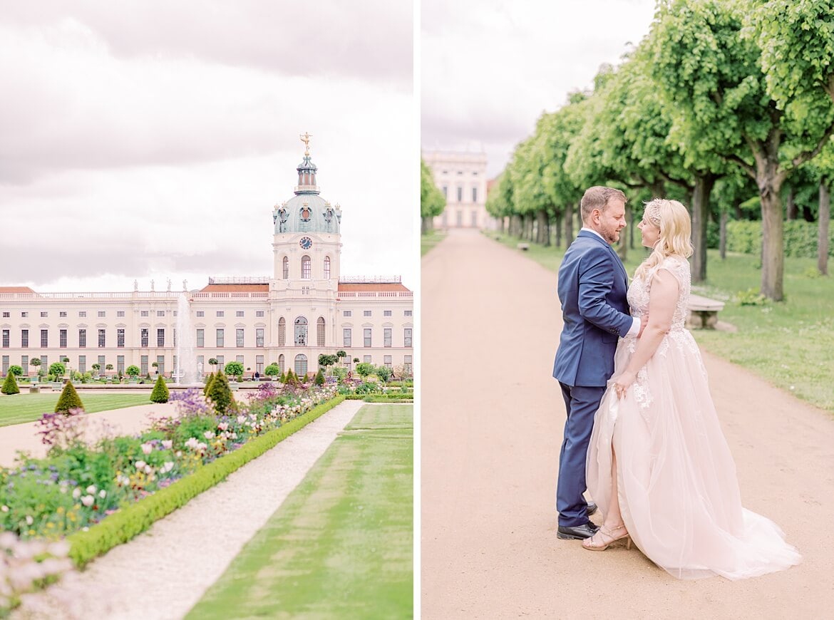 Hochzeitspaar vor dem Schloss Charlottenburg Berlin