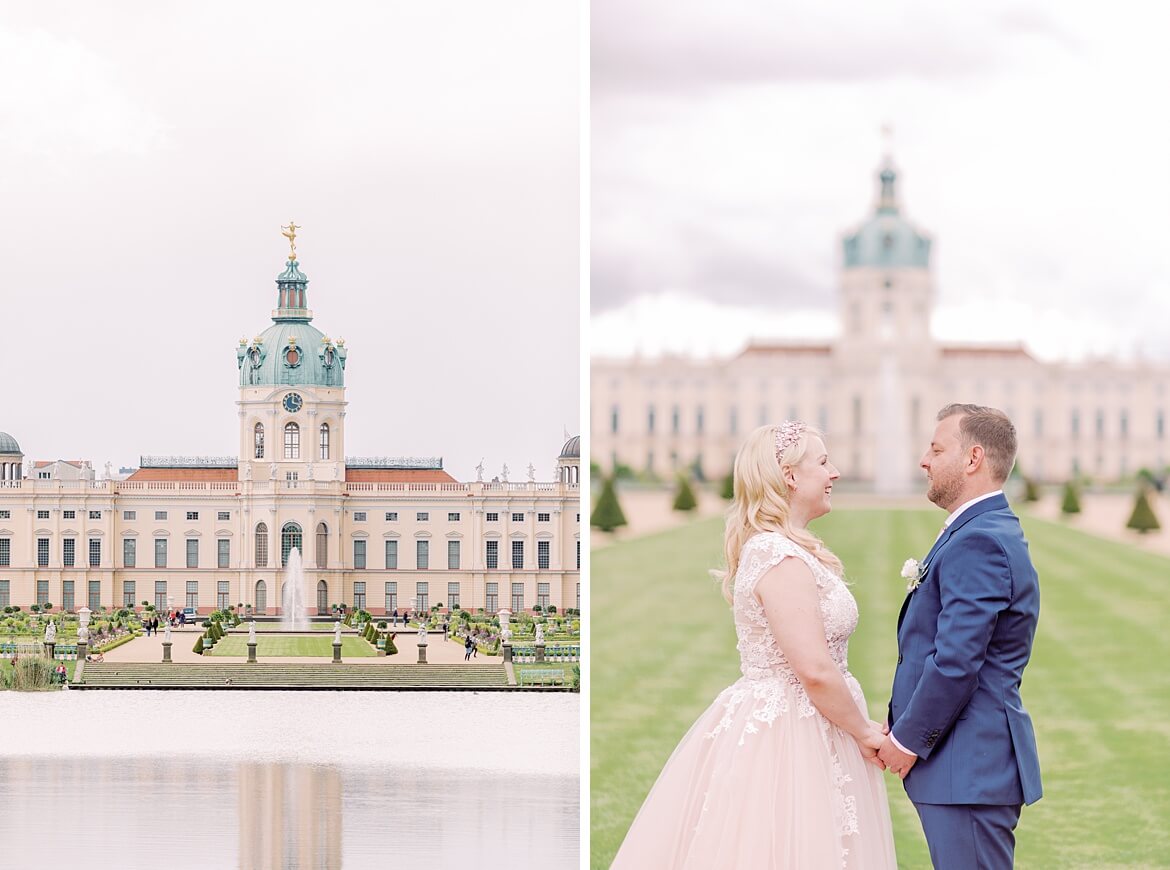 Hochzeitspaar vor dem Schloss Charlottenburg Berlin