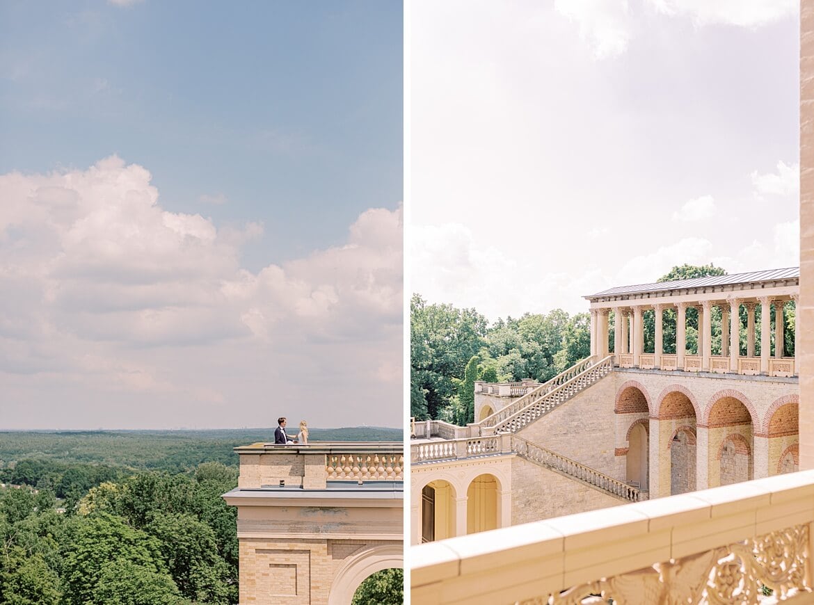 Brautpaar auf einem Turm des Belvedere