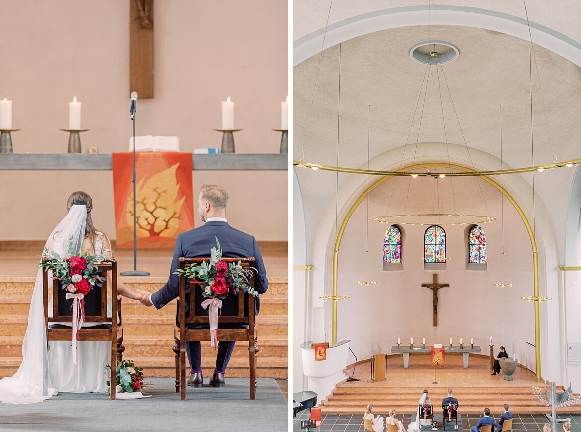 Brautpaar während der Trauung in der Markus Kirche Berlin Steglitz