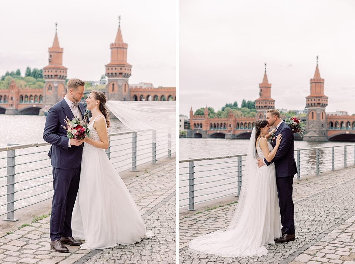 Brautpaar beim Spreespeicher an der Oberbaumbrücke Berlin