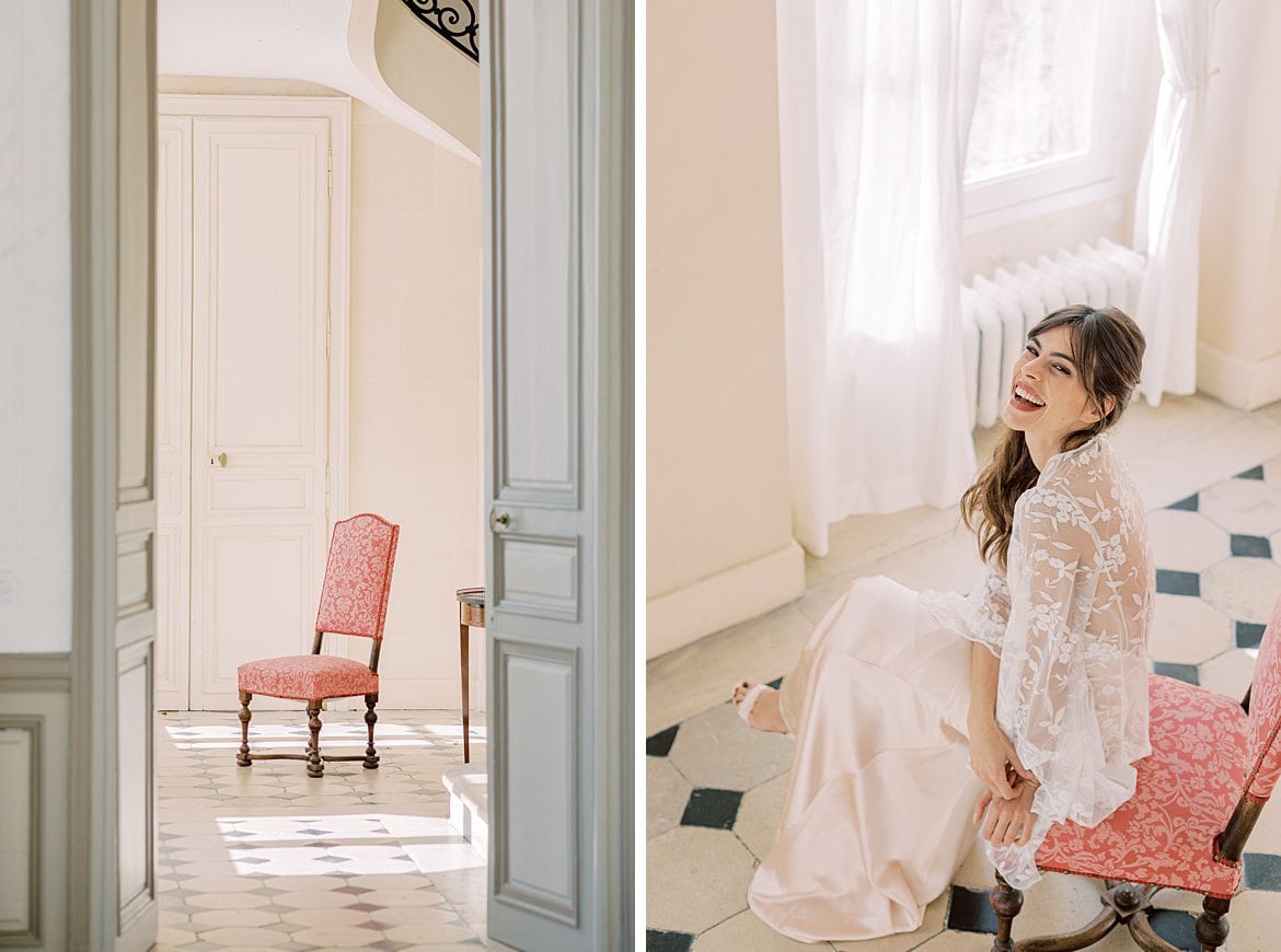 Dusty Blue Wedding Editorial at Château de Courtomer France