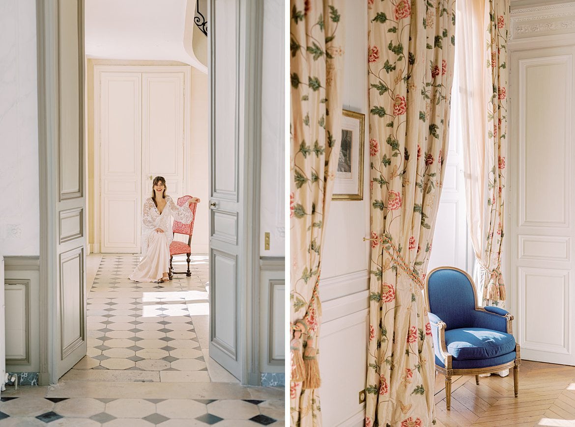 Dusty Blue Wedding Editorial at Château de Courtomer France