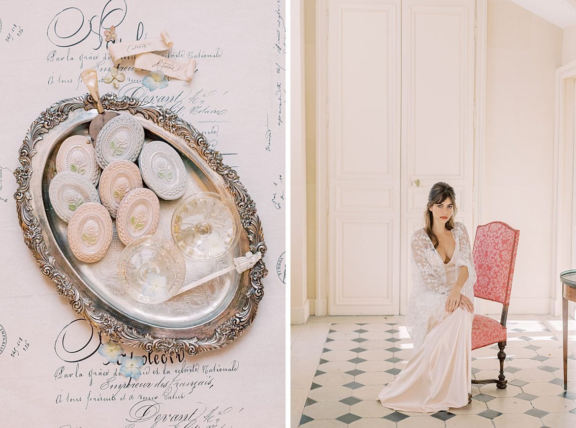 Dusty Blue Wedding Editorial at Château de Courtomer France