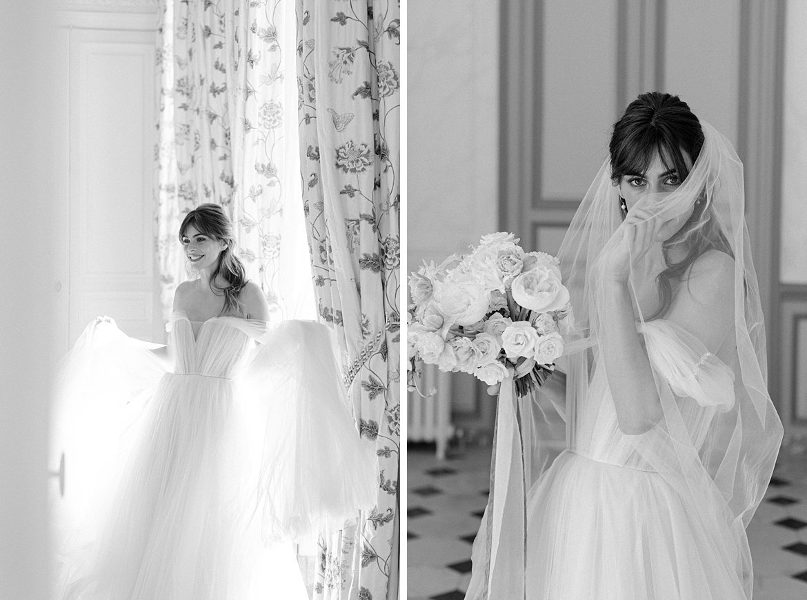 Dusty Blue Wedding Editorial at Château de Courtomer France