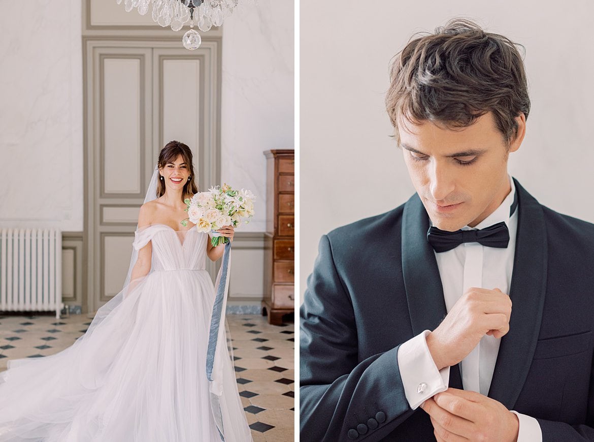 Dusty Blue Wedding Editorial at Château de Courtomer France