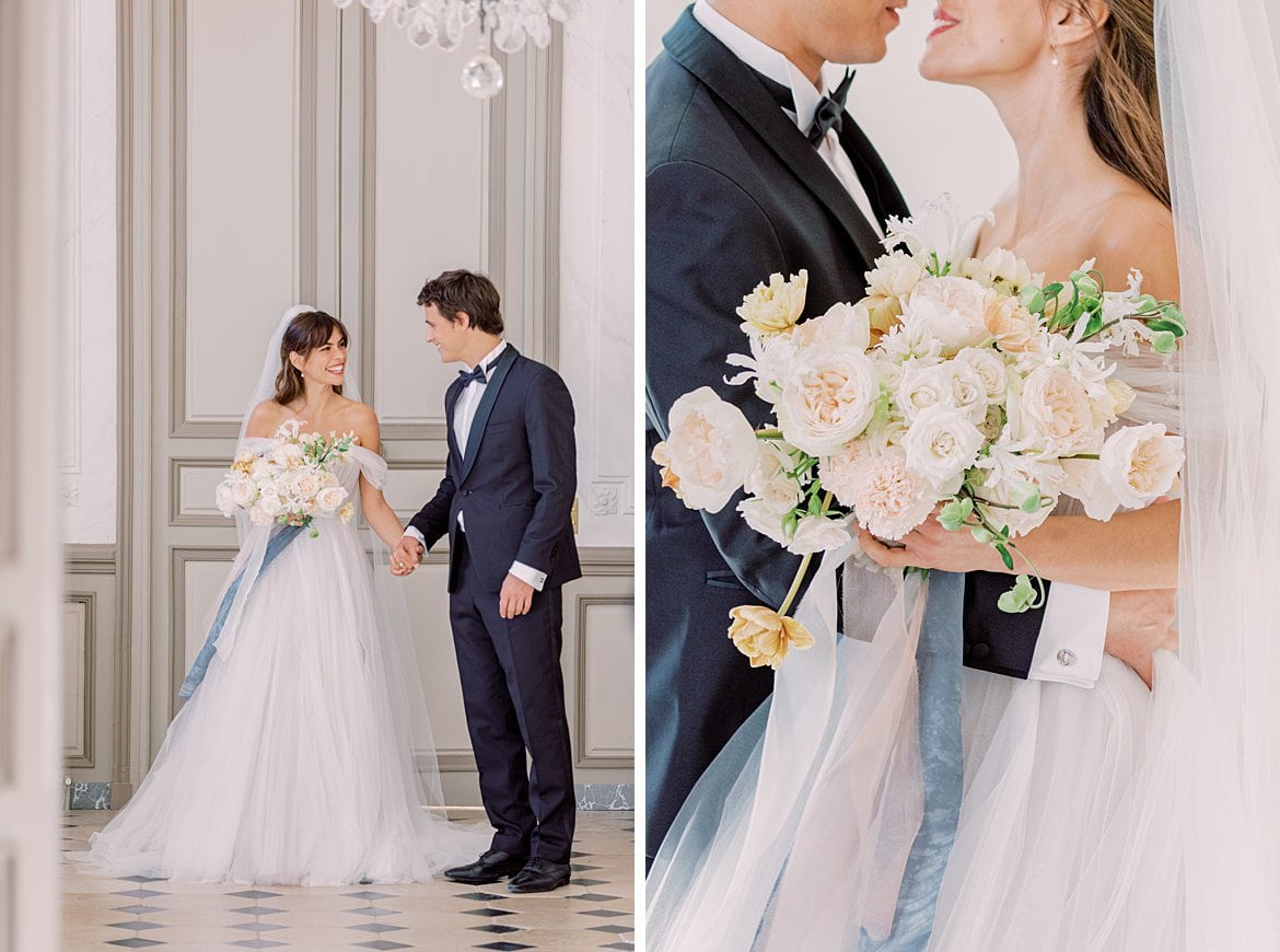 Dusty Blue Wedding Editorial at Château de Courtomer France