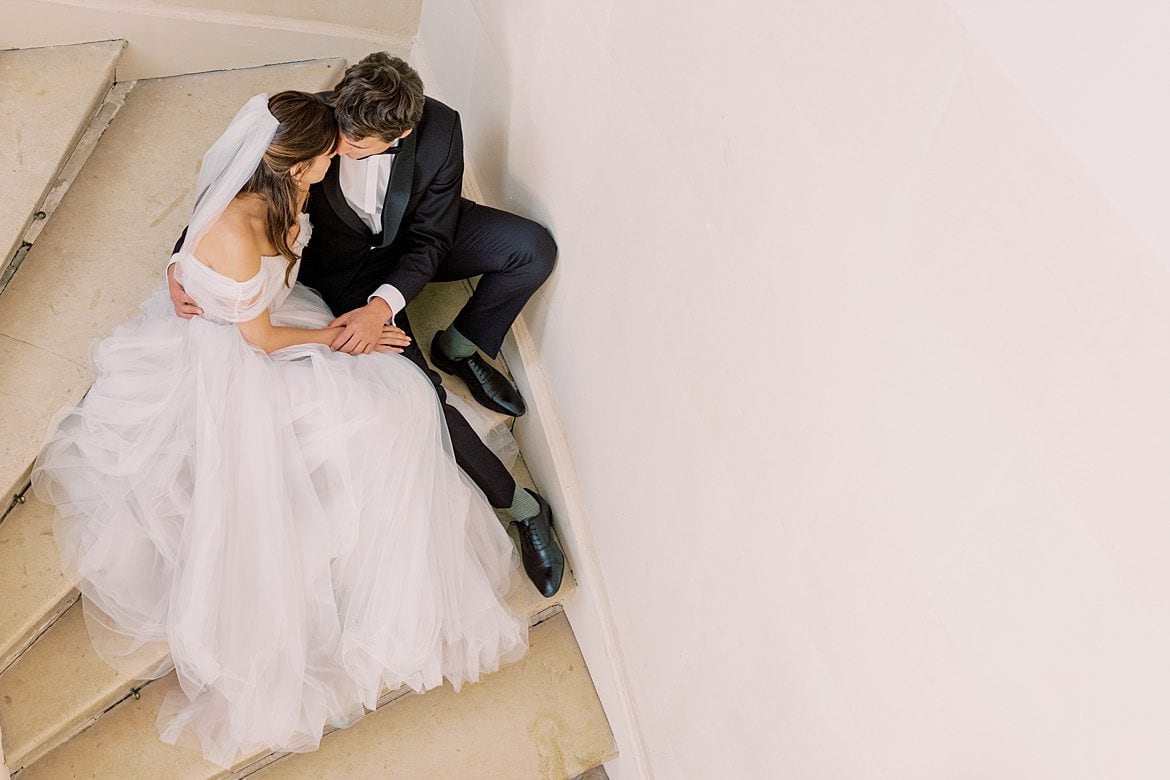 Dusty Blue Wedding Editorial at Château de Courtomer France