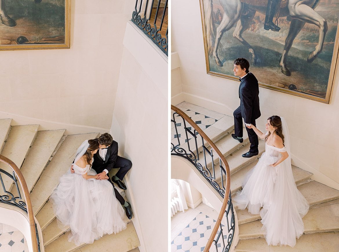 Dusty Blue Wedding Editorial at Château de Courtomer France