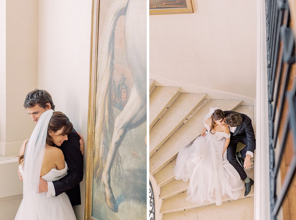 Dusty Blue Wedding Editorial at Château de Courtomer France