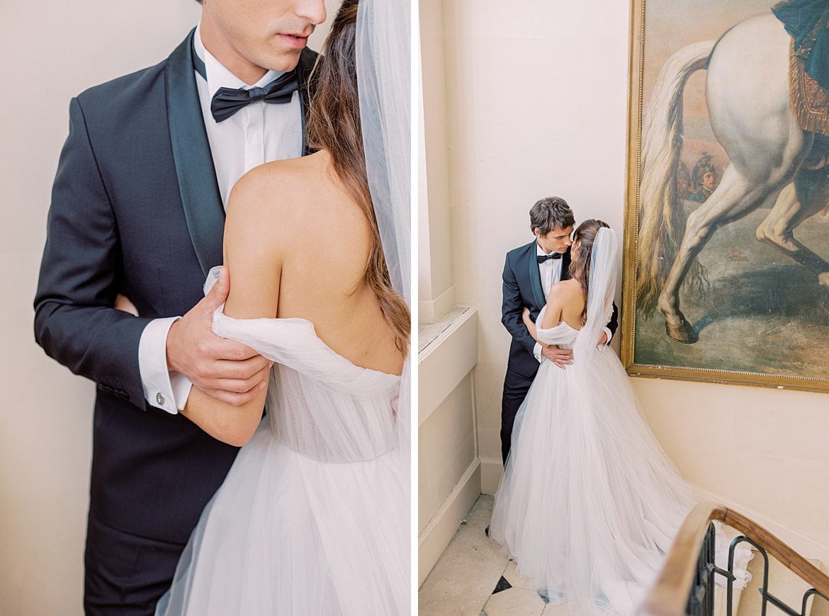 Dusty Blue Wedding Editorial at Château de Courtomer France