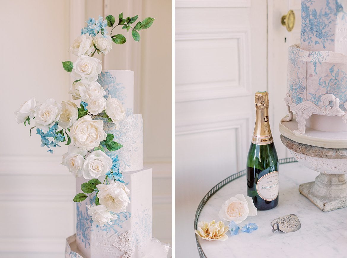 Dusty Blue Wedding Editorial at Château de Courtomer France