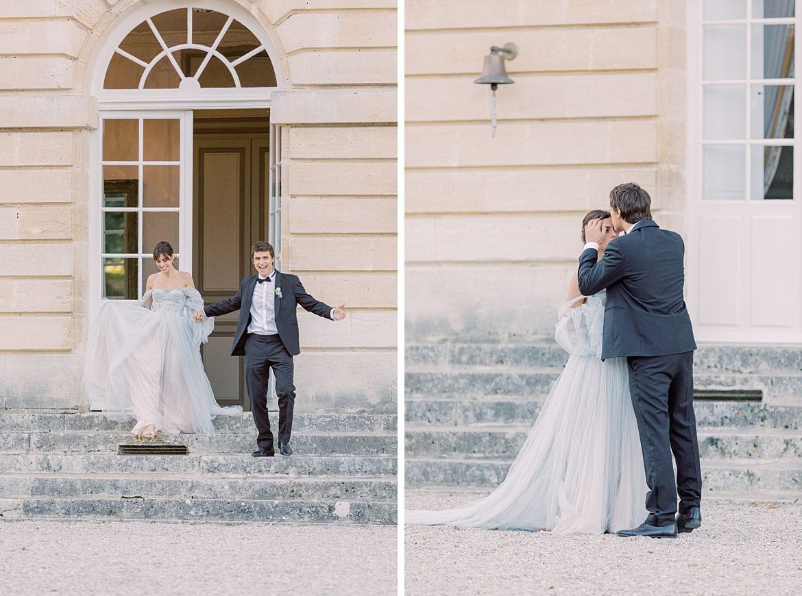 Dusty Blue Wedding Editorial at Château de Courtomer France