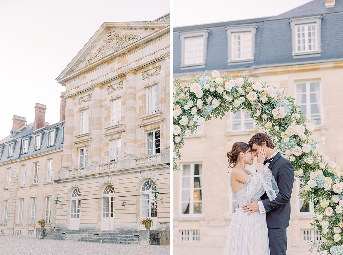 Dusty Blue Wedding Editorial at Château de Courtomer France