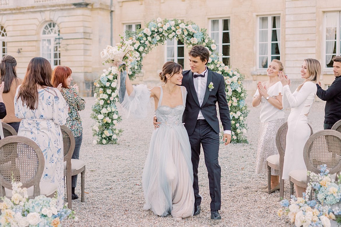 Dusty Blue Wedding Editorial at Château de Courtomer France