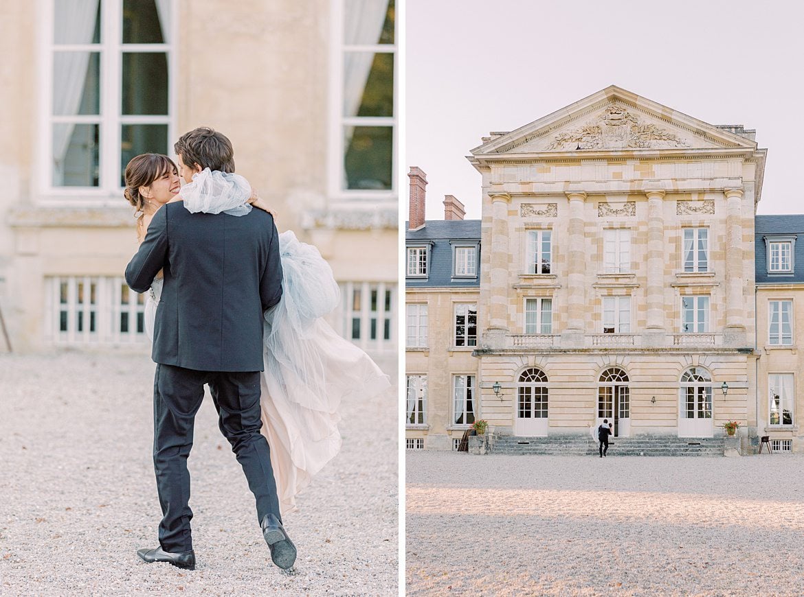 Dusty Blue Wedding Editorial at Château de Courtomer France