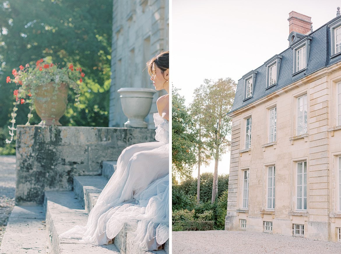 Dusty Blue Wedding Editorial at Château de Courtomer France