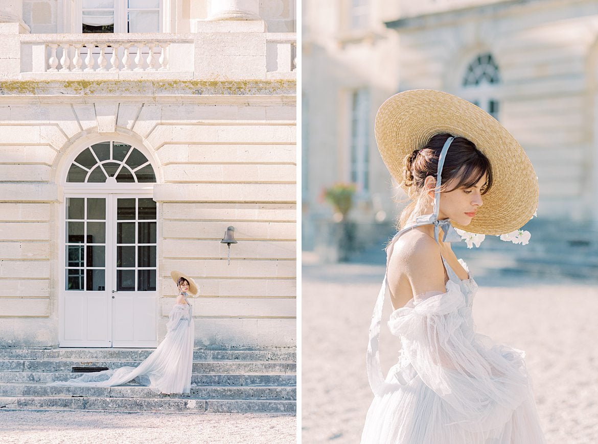 Dusty Blue Wedding Editorial at Château de Courtomer France