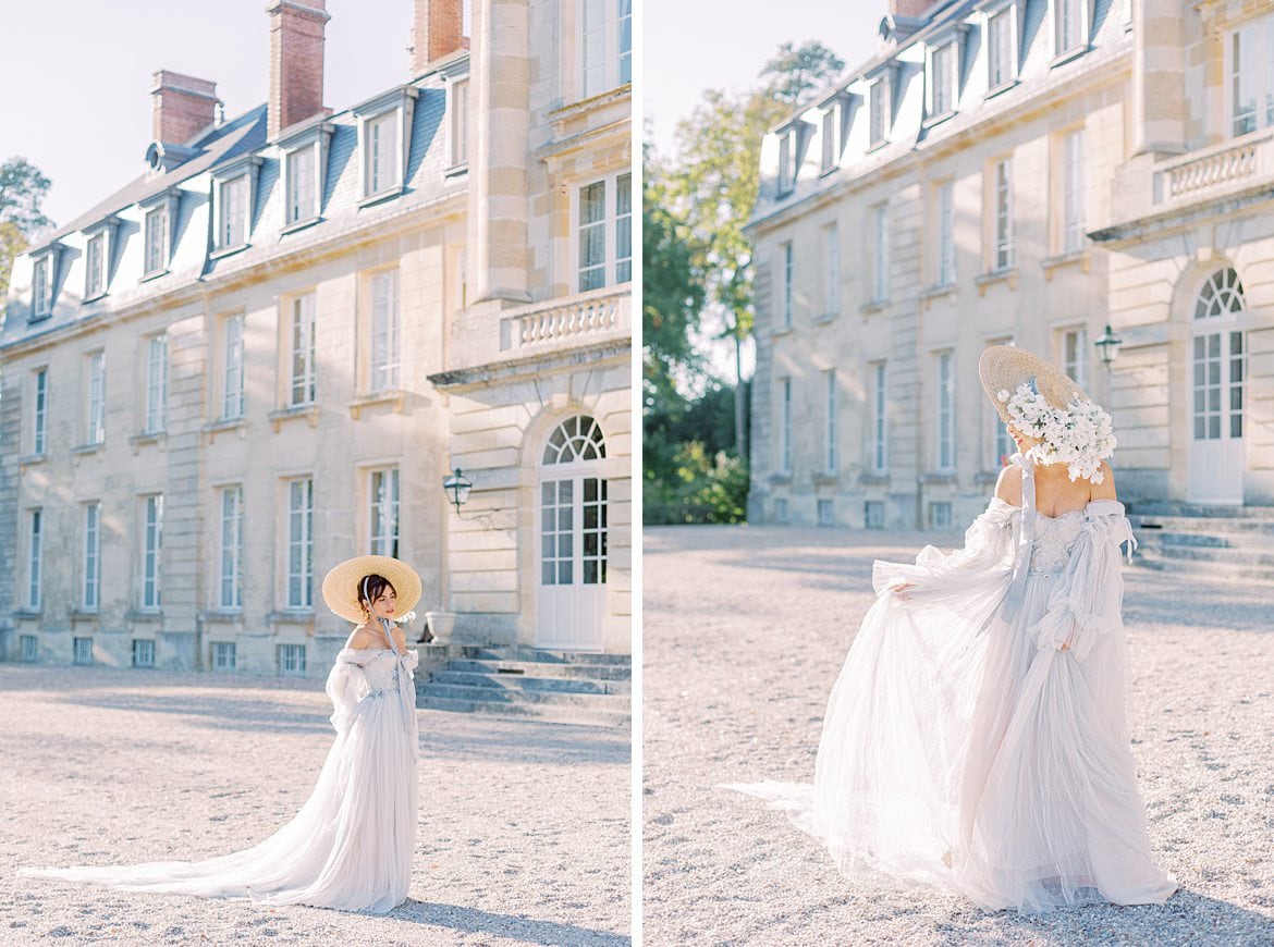 Dusty Blue Wedding Editorial at Château de Courtomer France