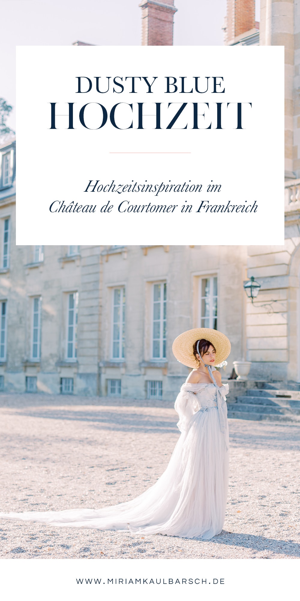 Dusty Blue Wedding Editorial at Château de Courtomer France