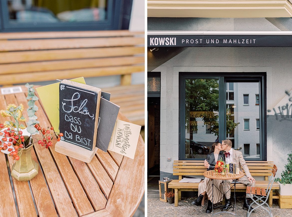 Brautpaar vor einer Berliner Bar