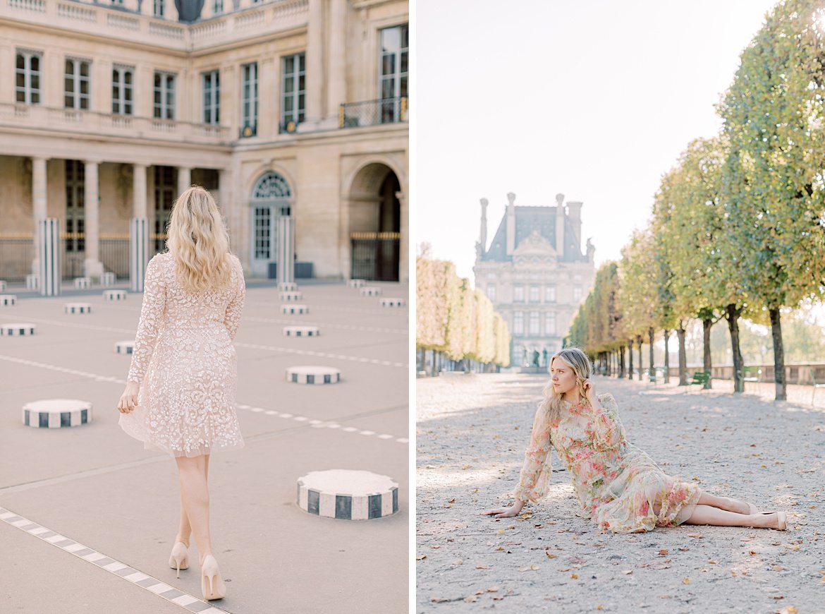 Blonde Frau beim Palais Royal Paris