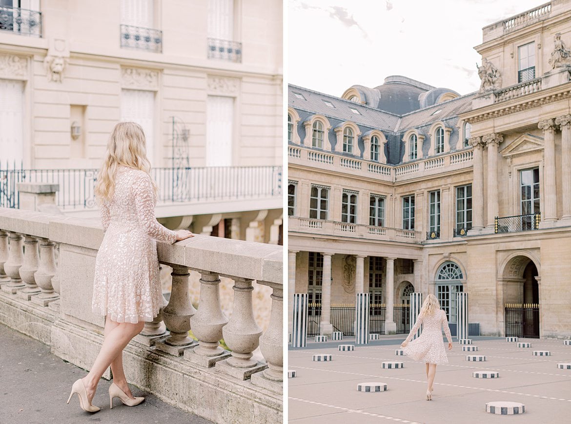 Blonde Frau beim Palais Royal Paris