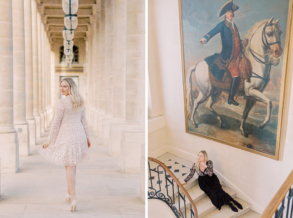 Blonde Frau beim Palais Royal Paris