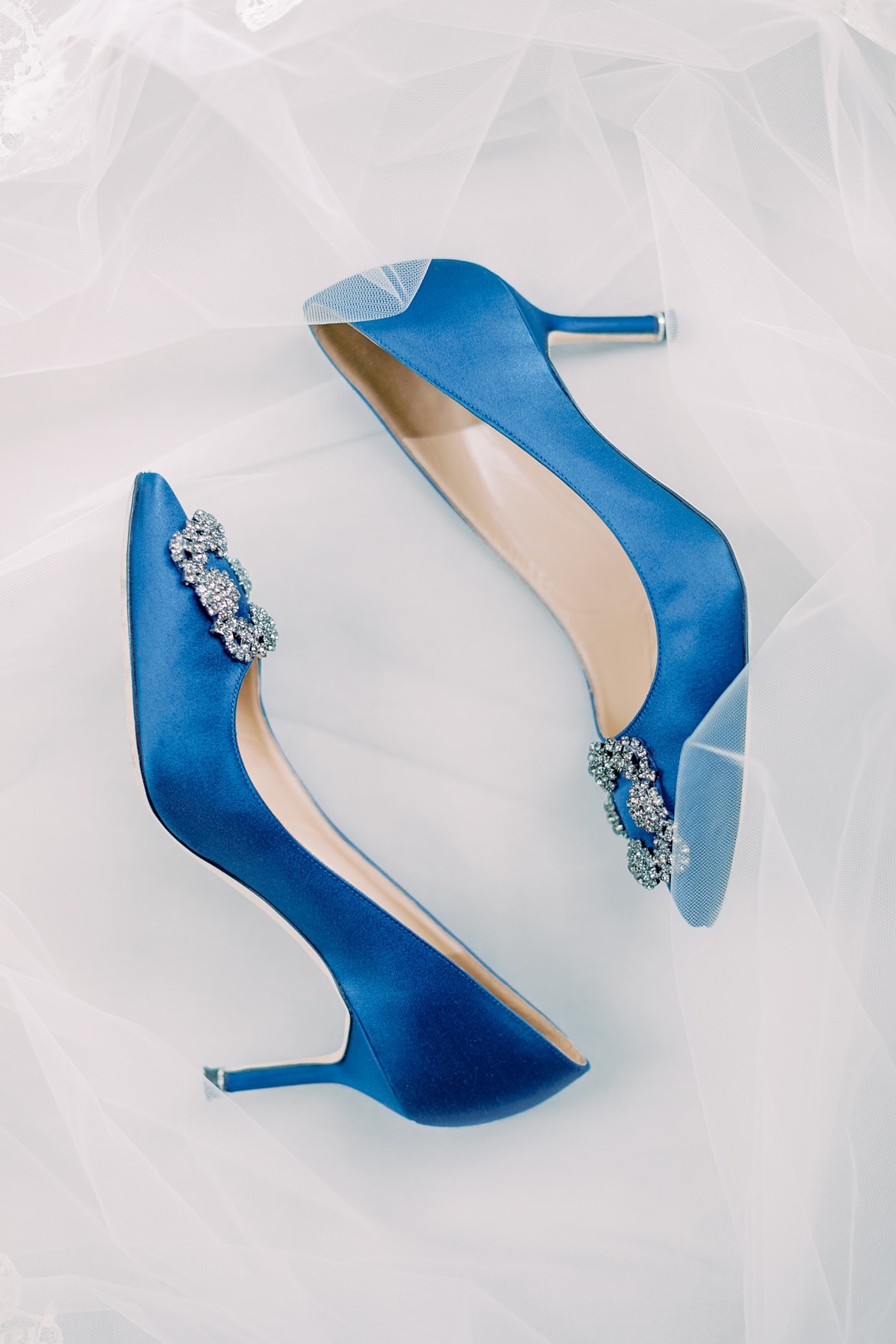 Blaue Manolo Blahnik High Heels