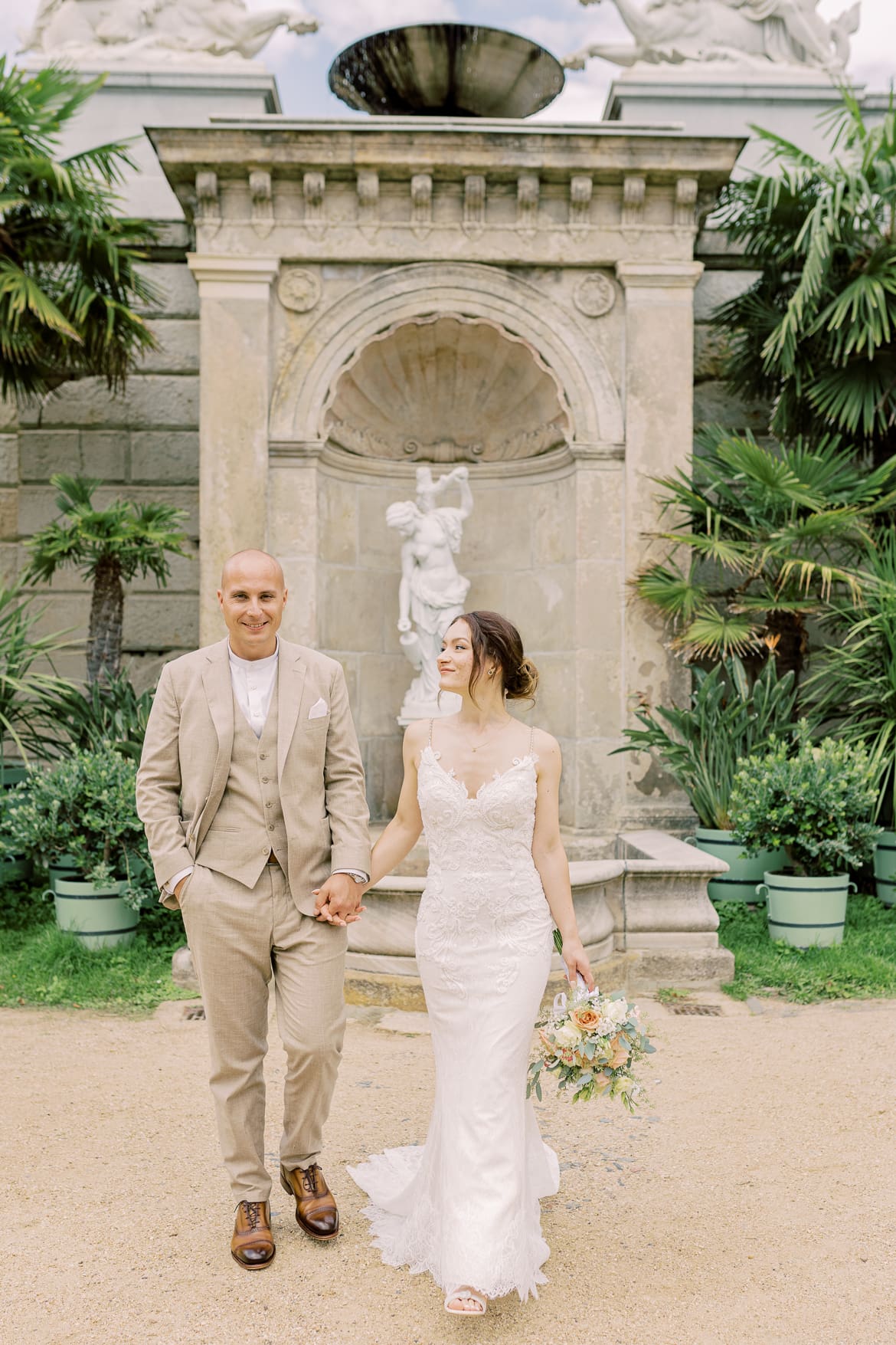 Hochzeitspaar Portraits im Sizilianischen Garten Potsdam