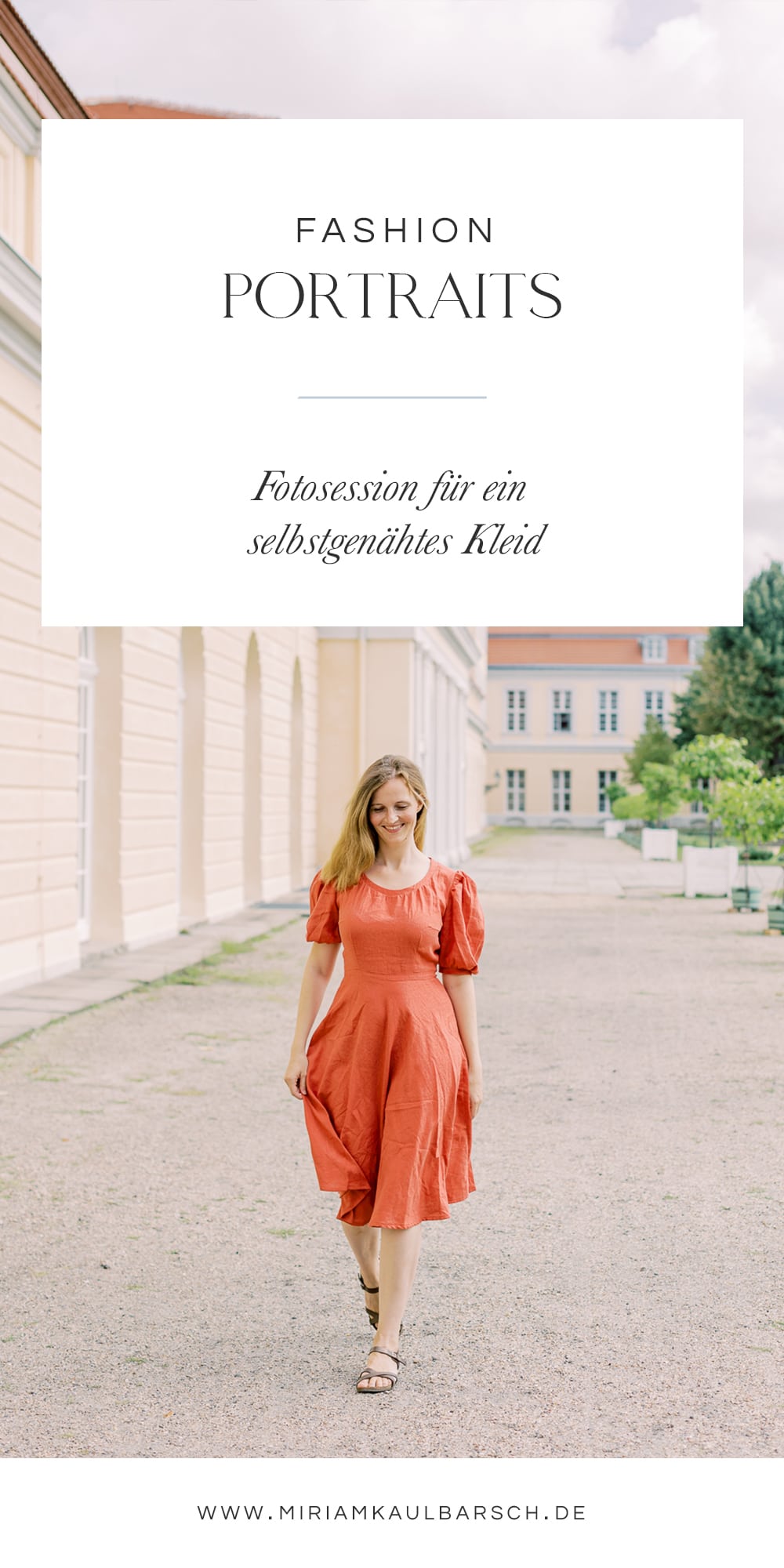 Fashion Portraits mit selbst entworfenen und genähten Kleid